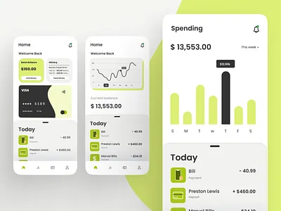 FinWallet Mobile App ab testing branding fintech logo product design ui user experience design user interface design uxui