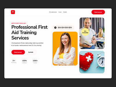 Modern Landing Page for First Aid Training Services aid kit ui design figma landing page ui ui design uiux ux design welldux