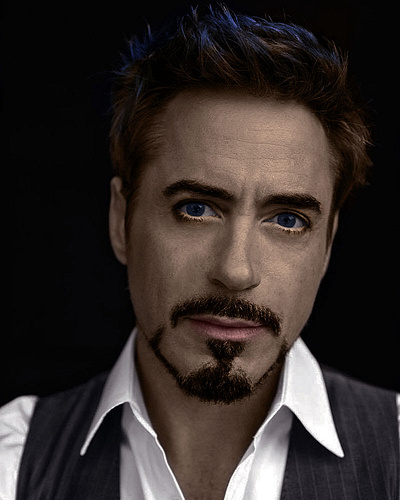 robert downey jr from Black/White to colored design graphic design illustration logo