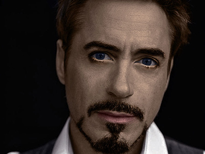 robert downey jr from Black/White to colored design graphic design illustration logo