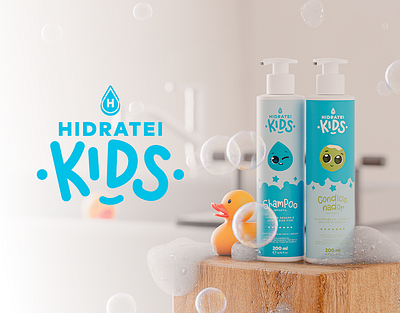 Hidratei Kids - Product Launch 3d 3d illustration ads advertising art direction beauty beauty industry branding character design colorful design ecommerce graphic design hair care packaging design playful product design product rendering shampoo social media design