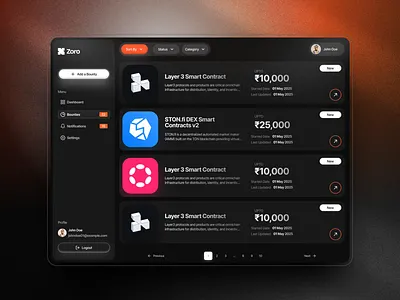 Web3 Bounties – Create, Explore & Earn animation blockchain blockchain website branding dark dasboard dark portfolio dark theme dashboard graphic design hero section illustration logo portfolio web3