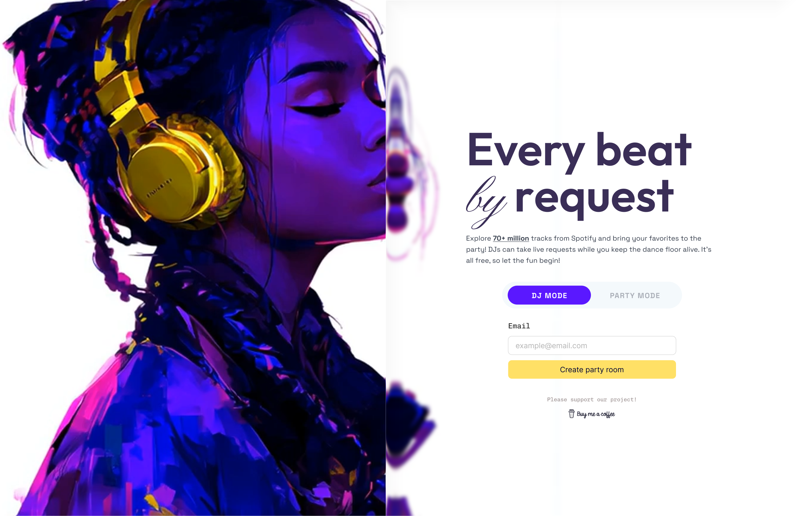 DJ App Design Concept edm glass effect graffitti landing page loop midjourney modern motion graphics music video web app