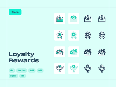 Icons | Loyalty Rewards bold icon dual tone family icon flat icon graphic design icon icon design loyalty mail rewards solid icon