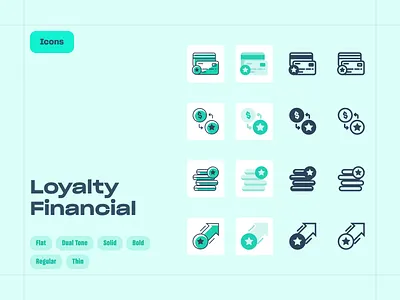 Icons | Loyalty Financial card coin exchange family icon financial swap