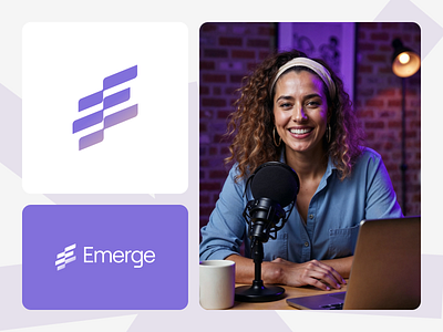 Emerge Podcast Branding branding design flat graphic design illustration logo merge minimal music podcast ui