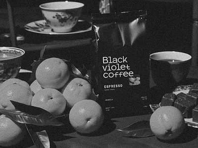 Black Violet Coffee brand identity branding design graphic design logo packaging design