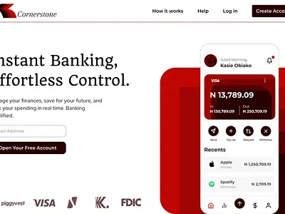 Cornerstone.💢 bank bank app banking branding cornerstone design figma finance fintech illustration mobile app product design ui ui design uiux ux web design