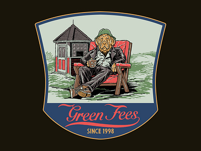Green Fees badge branding business design graphic design illustration logo vintagelogo