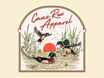 Cane Row Apparel badge branding business design graphic design illustration logo vintagelogo