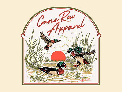 Cane Row Apparel badge branding business design graphic design illustration logo vintagelogo