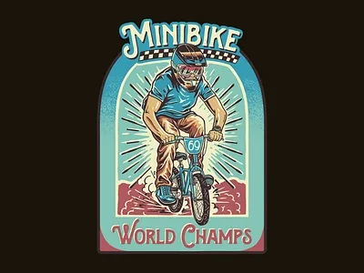 Minibike World Champs badge branding business design graphic design illustration logo vintagelogo