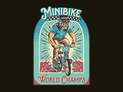 Minibike World Champs badge branding business design graphic design illustration logo vintagelogo