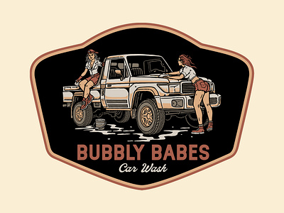 Bubbly Babes Car Wash branding business design graphic design illustration logo vintagelogo