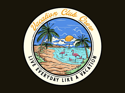Vacation Club Crew badge branding business design graphic design illustration logo vintagelogo