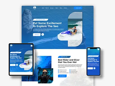 Water Sport Courses Website Design (Elementor Kit) adventure website clean design courses website diving website education website elementor homepage landing page modern ui responsive design sport website template kit travel website ui design water sport web ui kit website design wordpress design
