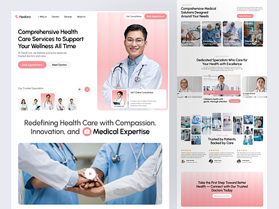 Hospital Healthcare Website design doctor healthcare healthy hospital website landing page medical medicine nurse patient telemedicine ui ui kit ux website