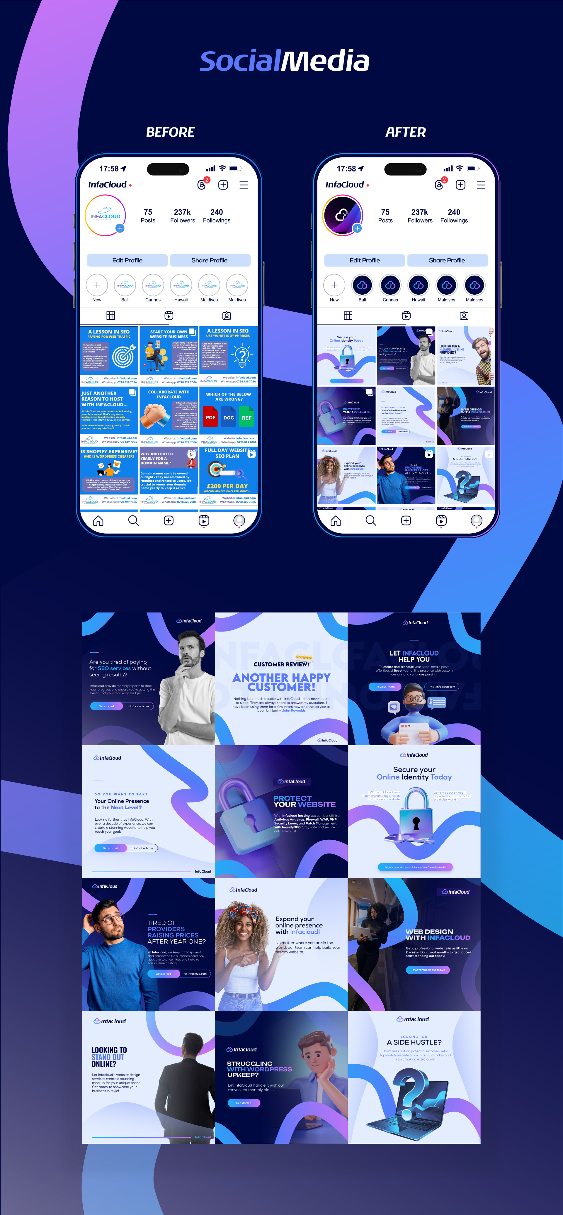 Tech Logo Infacloud Branding Redesign 3d logo brand identity business logo cloud logo gradient logo i logo letter cloud logo letter i logo minimal tech logo modern tech logo purple blue logo purple logo saas branding saas logo software logo startup logo startup tech logo tech tech branding tech logo
