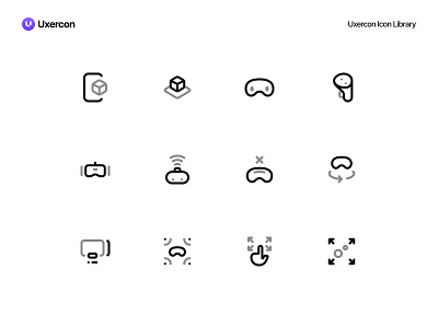 AR & VR - Uxercon Icon Library ai animation ar arvr arvricon augmented reality design digital figma icon icon design logo tech technology ui uiux ux uxercon virtual reality vr