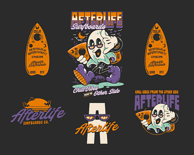 Afterlife Surfboards : Apparel Mascot Illustration apparel apparel design apparel illustration art branding cartoon cartoon draw design graphic design halloween illustration logo mascot rubberhose mascot surf apparel tshirt design typography ui ux vintage mascot