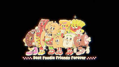 Nom Nom Club - Best Food Character Design after effect animation branding character character design food food and beverages food brand food mascot graphic design illustration key visual logo mascot motion motion design motion graphics retro mascot rubber hose rubber hose animation
