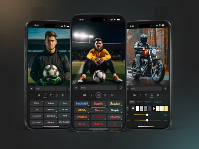 Video Editor App – Text & Typography UI app design clean design creative app editing tools figma design font selection graphic design ui ios app ui minimalist ui mobile app design mobile tools mobile ui product design text editor ui typography ui ui ux design user interface ux design video app ui video editor app