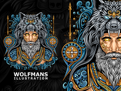 Wolfmans illustrations art beardedman branding design digitalart graphic design graphics illustration logo modernart t shirt vector wolf