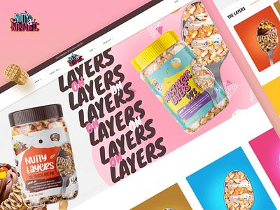 Nutty Layers eCommerce Website Design colorful ecommerce food online store products shopify sweets woocommerce