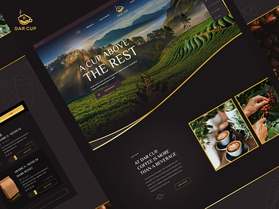 Website for DarCup Premium Coffee coffee dark ecommerce elegant food luxury shopify woocommerce