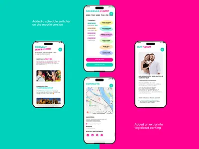 Landing page design for "Yappie Dance studio" | bachata dance dance design mobile first ui ux web design website