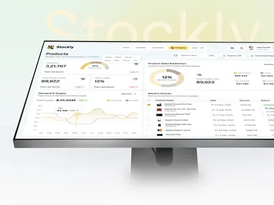 Stockly - Grocery Admin Panel Products Page admin panel analytics charts graphs dark mode ui dashboard ui data visualization e commerce dashboard fintech inventory management management system notifications reports responsive design saas dashboard sales dashboard settings ui tables uiux design user profile web app