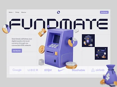 Fundmate - Digital Asset Conversion Platform 3d app atm bank conversion design finance icon illustration minimal modern nft payments token trading ui ux web3 website