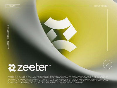 Letter Z - Bolt - Movement - Logo for a Renewable Energy Company abstract logo ai driven branding clean energy logo creative logo design energy logo geometric green energy logo icon lightning bolt logo modern logo power logo renewable energy logo solar energy solar panel sustainable tech logo technology timeless logo