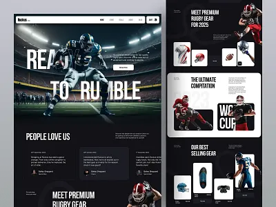Rugby Website. american football design ecommerce football helmets landing page sports sports club sportswear ui web web design webdesign website