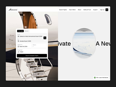 Empty Legs Private Jet Booking Landing Page animation empty legs landing page empty legs website interaction landing page private jet booking landing page private jet booking website ui ui animation website website animation
