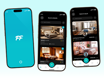 Flatmate Maching Service Mobile App design apartment sharing app design flatmate app flatmate matching flatshare app home search housing app housing service app matching service app minimal ui mobile app mobile app design modern app design property rental app rent sharing app room sharing app roommate finder app smart housing app uiux design user experience