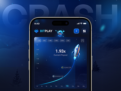 Crash Game App UI | BitPlay Casino Design app casino casino gambling crash game mobile app ui