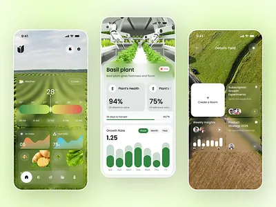 AI Powered Agriculture App Design agriculture ai assistant concept crop farming farming app design management mobile mobile app monitoring app responsive smart farming