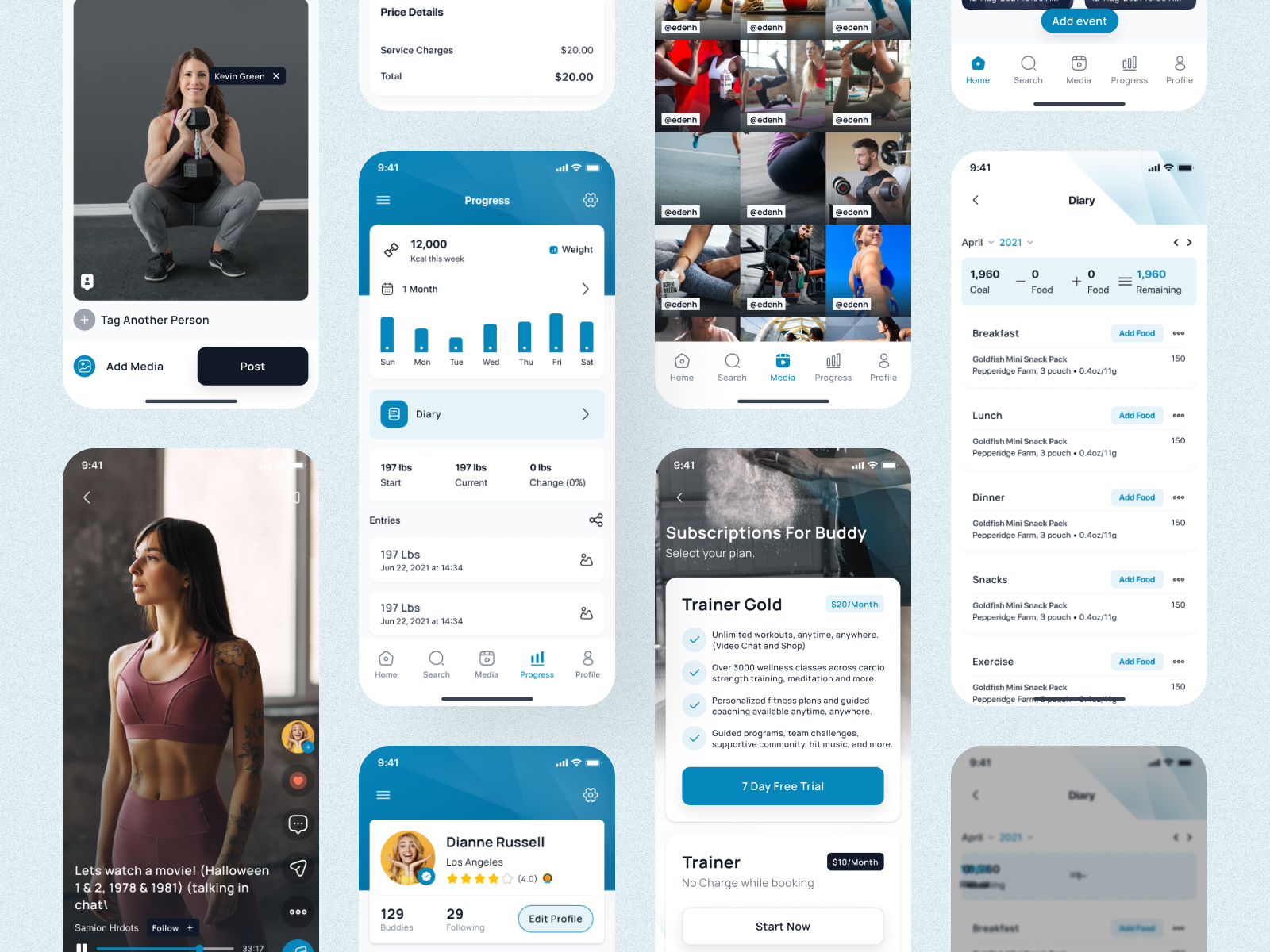 Example of Clean & Smart Mobile App Screens