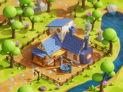 Medieval Dwarf House 3d animation branding graphic design motion graphics ui