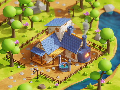 Medieval Dwarf House 3d animation branding graphic design motion graphics ui