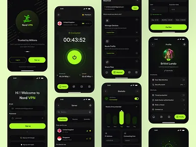 Vpn App app concept app design vpn app experience app interface clean ui cybersecurityui dark mode ui figma design mobile app mobile ui modern design product design security app ui design ux design vpn app vpn app design vpn mobile app