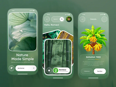 Garden Mobile App UI agriculture appdesign buyplants cleanui e commerce ecofriendly gardeningapp greendesign minimaldesign mobileapp mobileui moderndesign natureapp plantapp trees uidesign