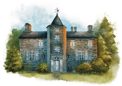House Illustration in Digital Watercolor artwork design digital art digital illustration digital painting digital watercolor drawing graphic design illustration