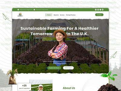 Farming Website Design design ecofriendlydesign farmingwebsite farmtofuture greenliving illustration landingpage organicagriculture sustainablefarming ui ux uxdesign webflow websitedesign wix wordpress
