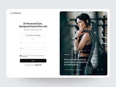 Fitness - Sign Up/Sign In Page 01 ai dailyui dailyui001 form health log in login minimal sign up signup simple social proof ui ux webflow