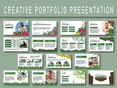 Floral Creative Portfolio Presentation 3d animation branding design facebook fb cover graphic design hotel trifold brochure illustration logo motion graphics ui vector