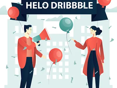 Hello Dribbble! 👋 business flat graphic design hello dribbble hellodribbble illustration