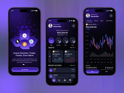 Crypto Trading Mobile App app design blockchain concept crypto app crypto app design crypto exchange crypto trading crypto wallet crypto wallet design cryptocurrency cryptocurrency app fintech mobile fintech mobile ui fintech ui design mobile mobile app mobile crypto trading mobile trading trading app