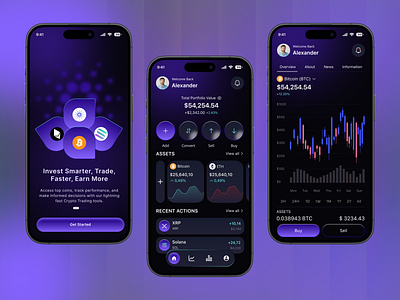 Crypto Trading Mobile App app design blockchain concept crypto app crypto app design crypto exchange crypto trading crypto wallet crypto wallet design cryptocurrency cryptocurrency app fintech mobile fintech mobile ui fintech ui design mobile mobile app mobile crypto trading mobile trading trading app